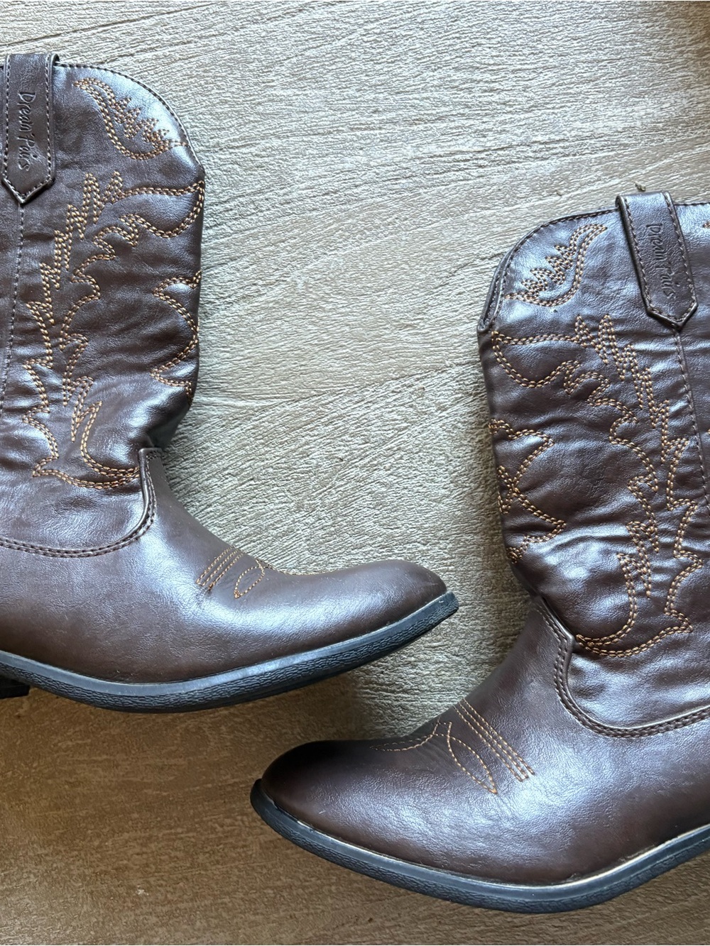 Dream Pairs Brown Kids Cowboy Boots